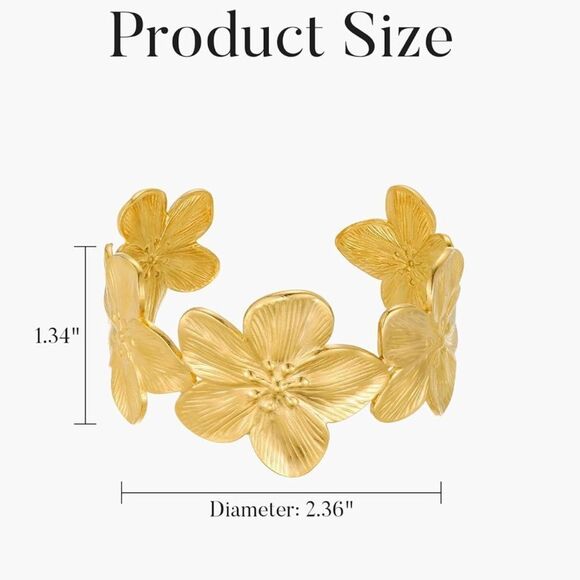 Gold Floral Bracelet - Picture 3 of 8